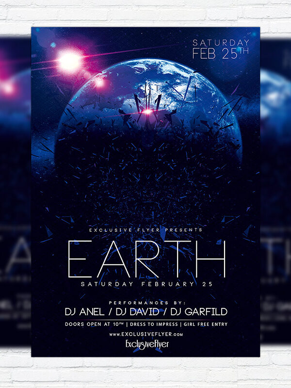 Earth Party - Premium PSD Flyer Template
