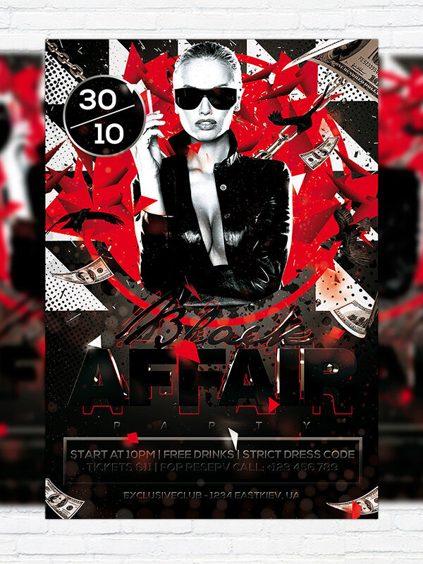 Black Affair - Premium Flyer Template + Facebook Cover