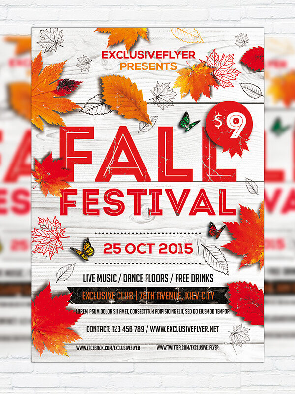 Fall Festival Vol.5 - Premium Flyer Template + Facebook Cover