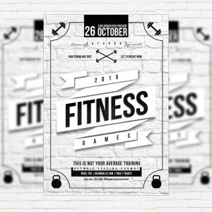Fitness Games - Premium Flyer Template + Facebook Cover