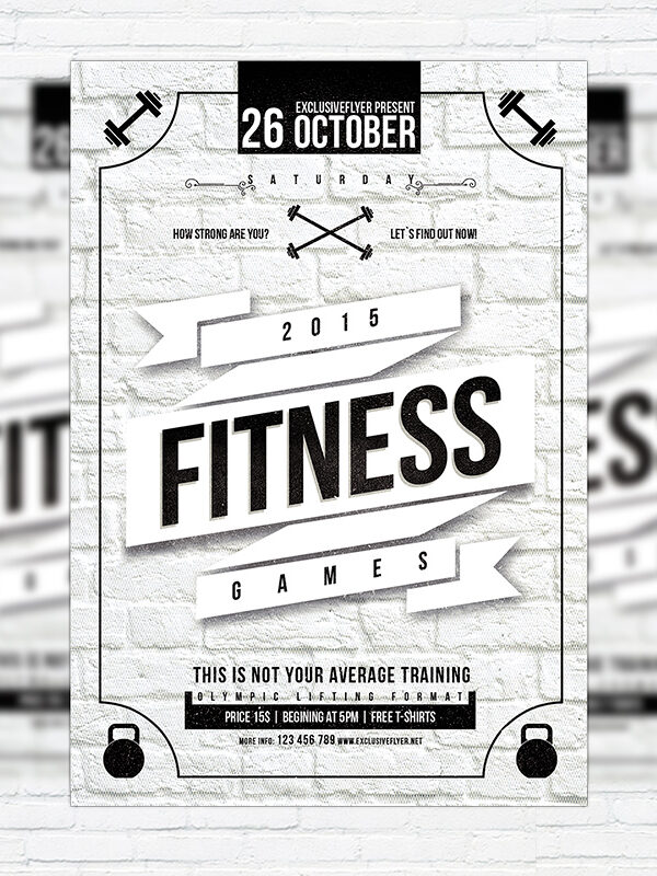 Fitness Games - Premium Flyer Template + Facebook Cover