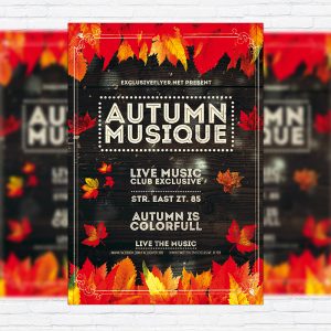 Autumn Musique – Premium Flyer Template + Facebook Cover