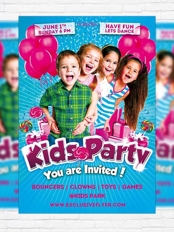 Kids Party - Premium PSD Flyer Template