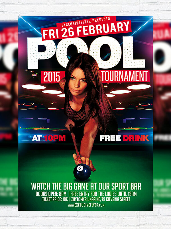 Pool Tournament - Premium PSD Flyer Template