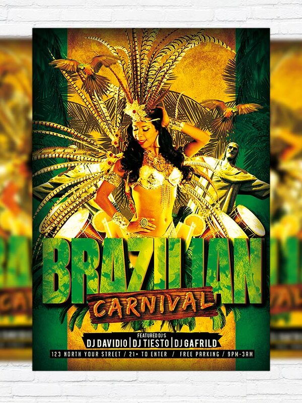Brazilian Carnival - Premium PSD Flyer Template