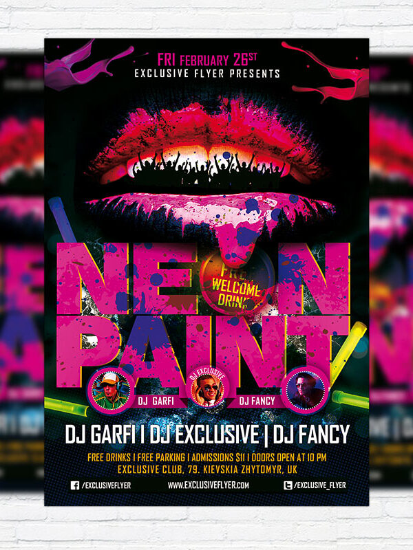 Neon Paint - Premium PSD Flyer Template