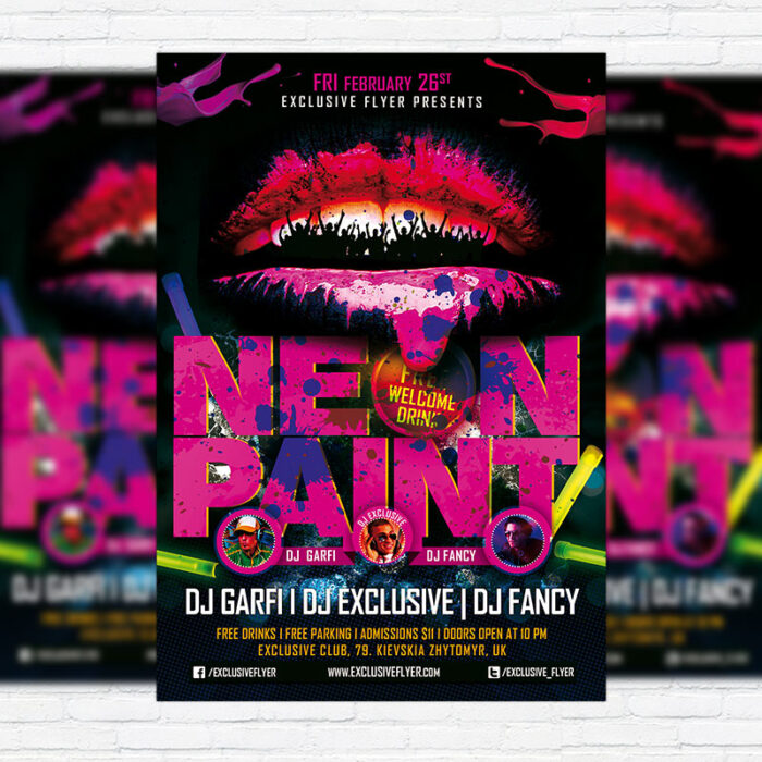 Neon Paint - Premium PSD Flyer Template