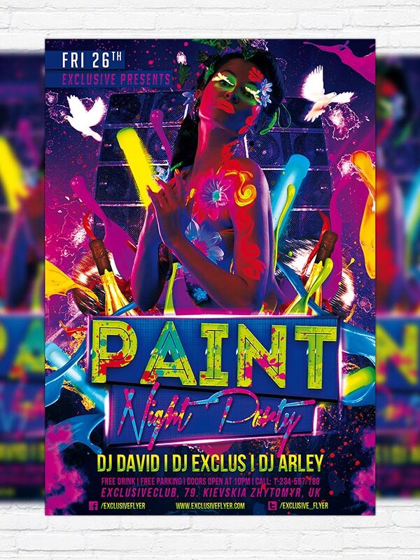 Paint Night Party - Premium PSD Flyer Template