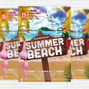 Summer Beach Vol.2 - Premium Flyer Template + Facebook Cover