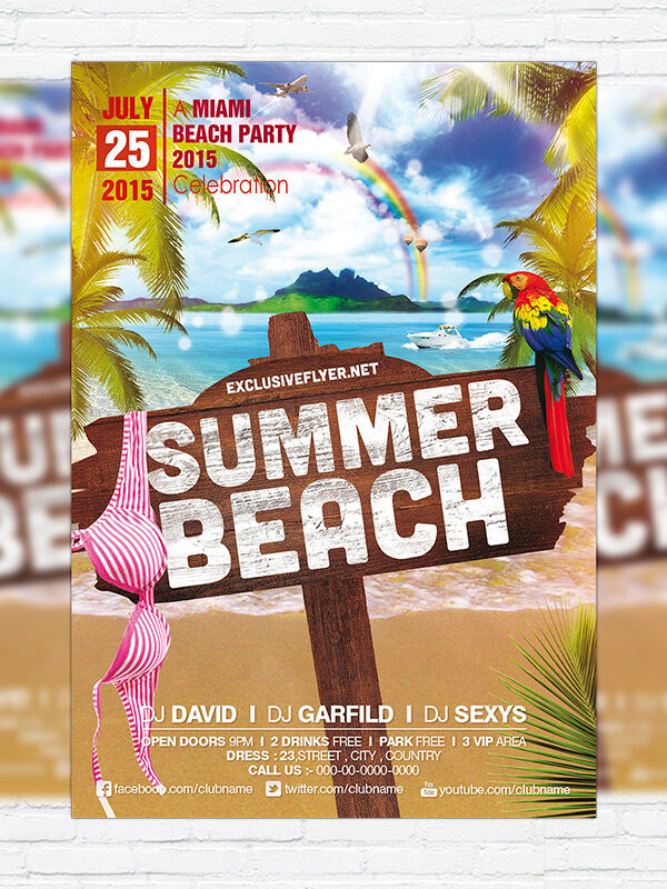 Summer Beach Vol.2 - Premium Flyer Template + Facebook Cover