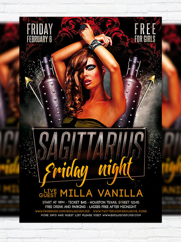Sagittarius Friday Night - Premium PSD Flyer Template