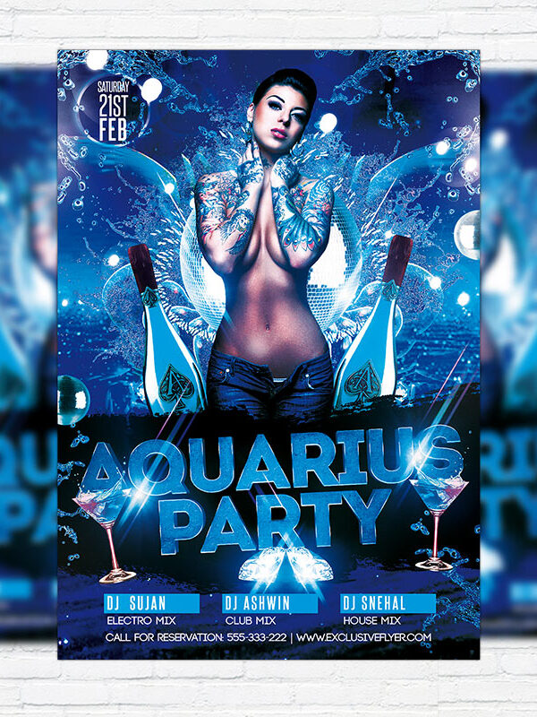 Aquarius Party - Premium PSD Flyer Template