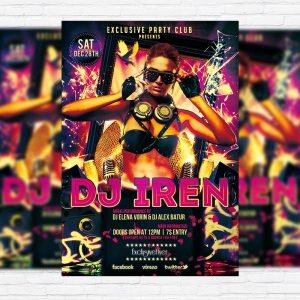 Special Guest DJ Iren - Premium PSD Flyer Template