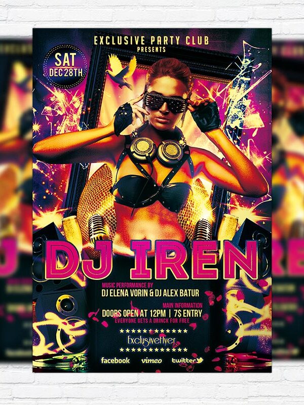 Special Guest DJ Iren - Premium PSD Flyer Template