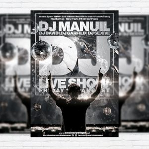 DJ Live Show - Premium Flyer Template + Facebook Cover