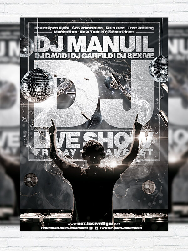 DJ Live Show - Premium Flyer Template + Facebook Cover