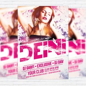 Special Guest DJ Deini - Premium Flyer Template + Facebook Cover
