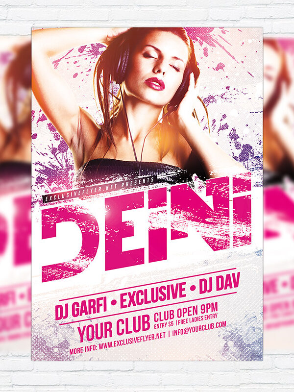 Special Guest DJ Deini - Premium Flyer Template + Facebook Cover