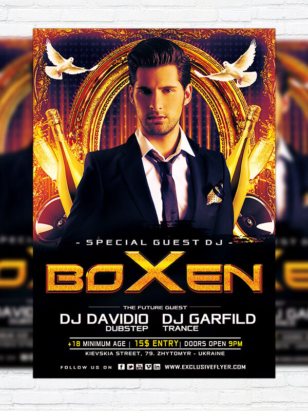 Special Guest Dj Boxen - Premium PSD Flyer Template