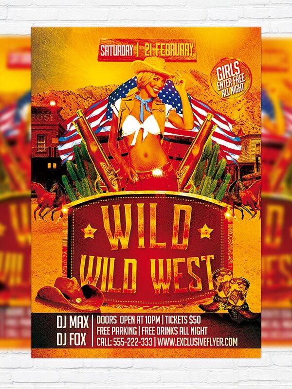 Wild Wild West Party - Premium PSD Flyer Template