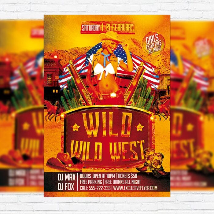 Wild Wild West Party - Premium PSD Flyer Template
