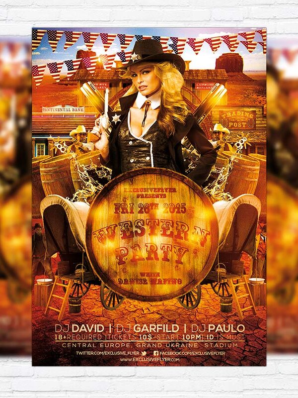 Western Party - Premium PSD Flyer Template