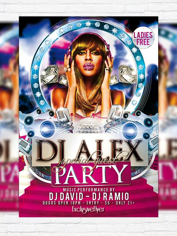 Special Guest DJ Alex - Premium PSD Flyer Template