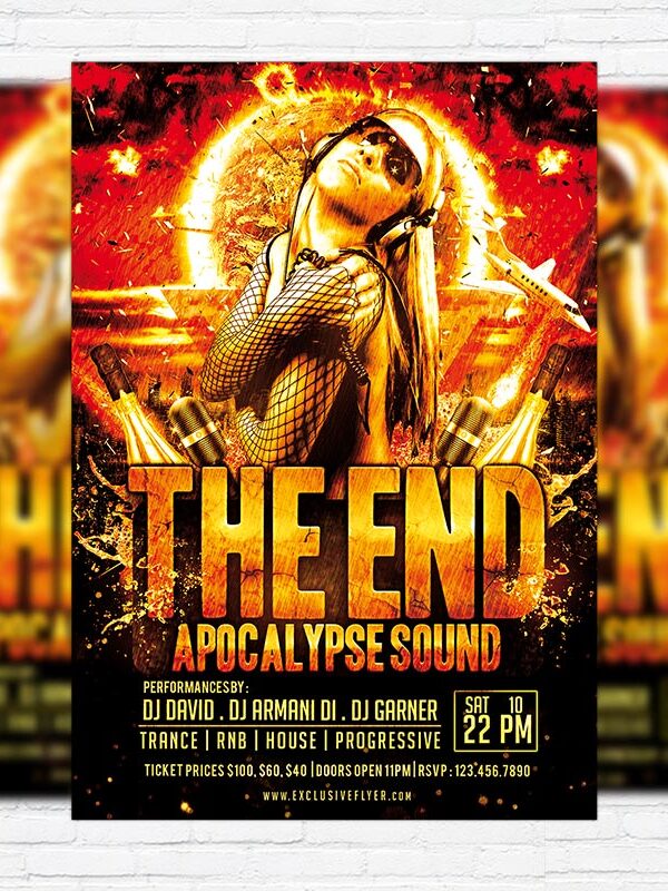 The End - Free Club and Party Flyer PSD Template