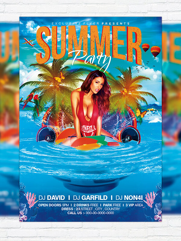 Summer Party Vol.2 - Premium Flyer Template + Facebook Cover