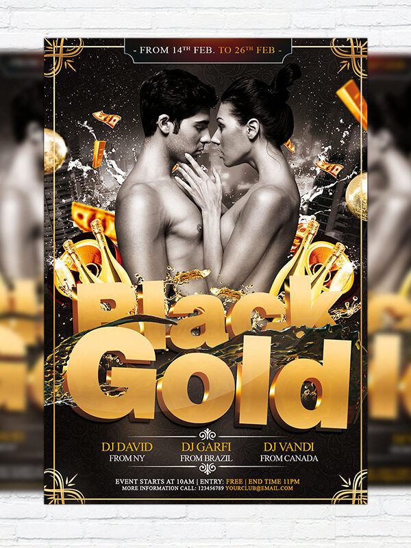 Black Gold Party - Premium PSD Flyer Template