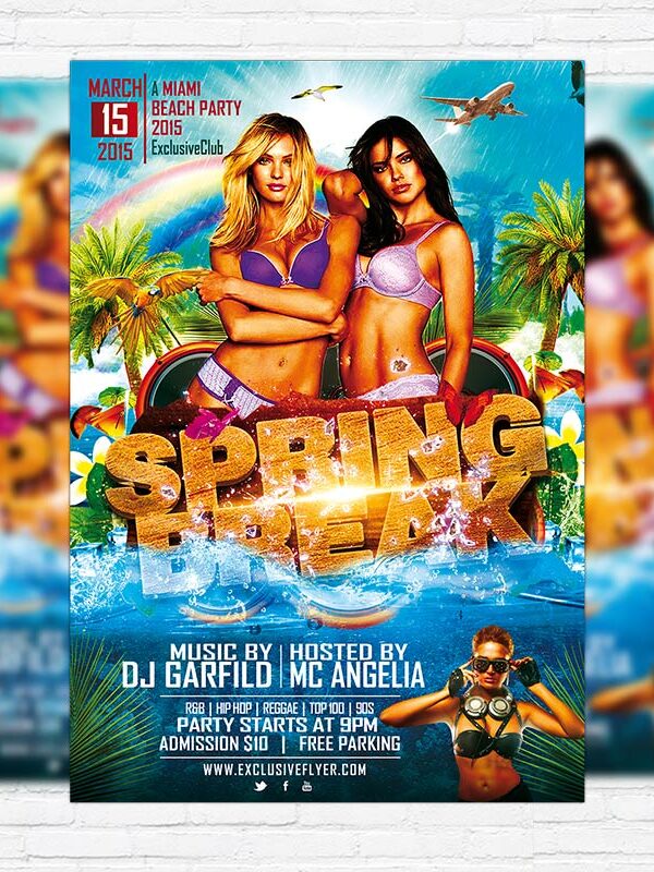 Spring Break Party - Premium PSD Flyer Template