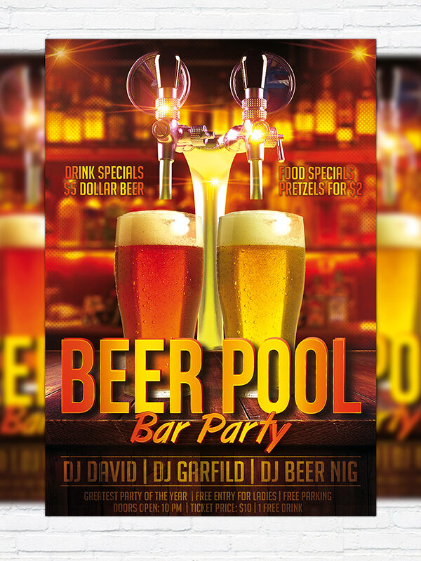 Beer Pool - Premium Flyer Template + Facebook Cover