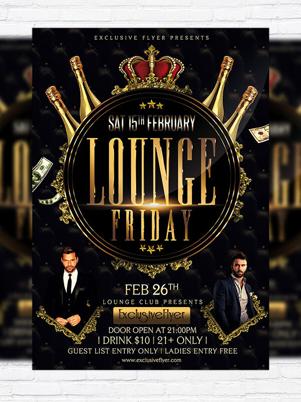 Lounge Friday Party - Premium PSD Flyer Template