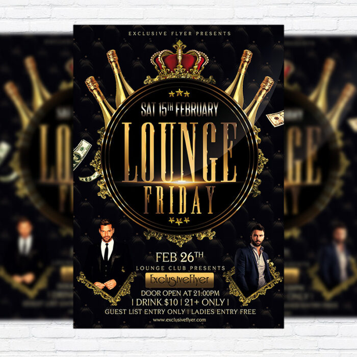 Lounge Friday Party - Premium PSD Flyer Template