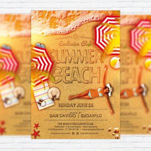 Summer Beach - Premium Flyer Template + Facebook Cover
