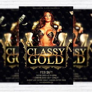 Classy Gold Party - Premium PSD Flyer Template