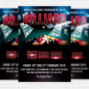 Billiard Tournament - Premium PSD Flyer Template