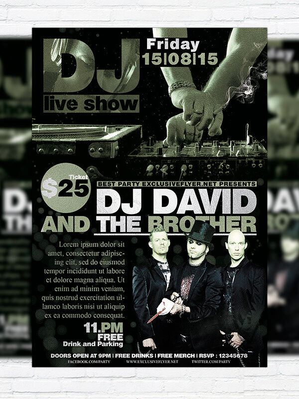 DJ Live Show Vol2 - Premium Flyer Template + Facebook Cover