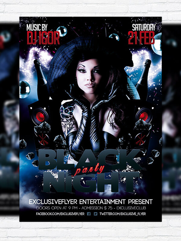 Black Night Party - Premium PSD Flyer Template