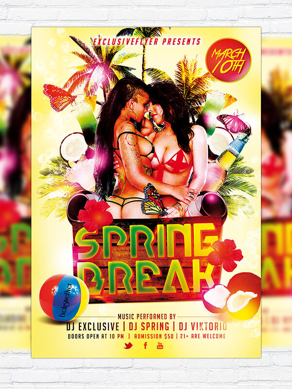 Spring Break Party - Premium PSD Flyer Template