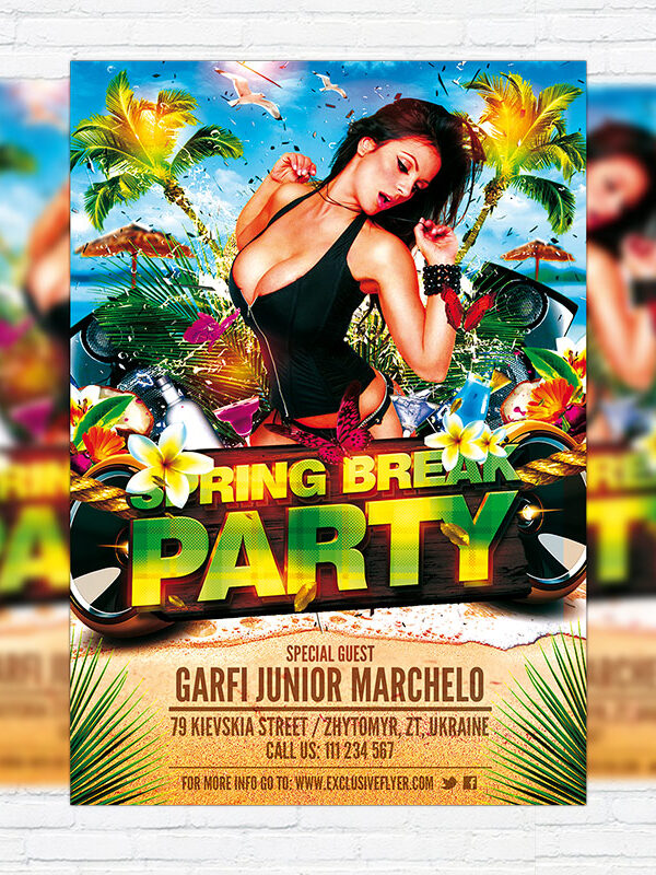 Spring Break Party - Premium PSD Flyer Template
