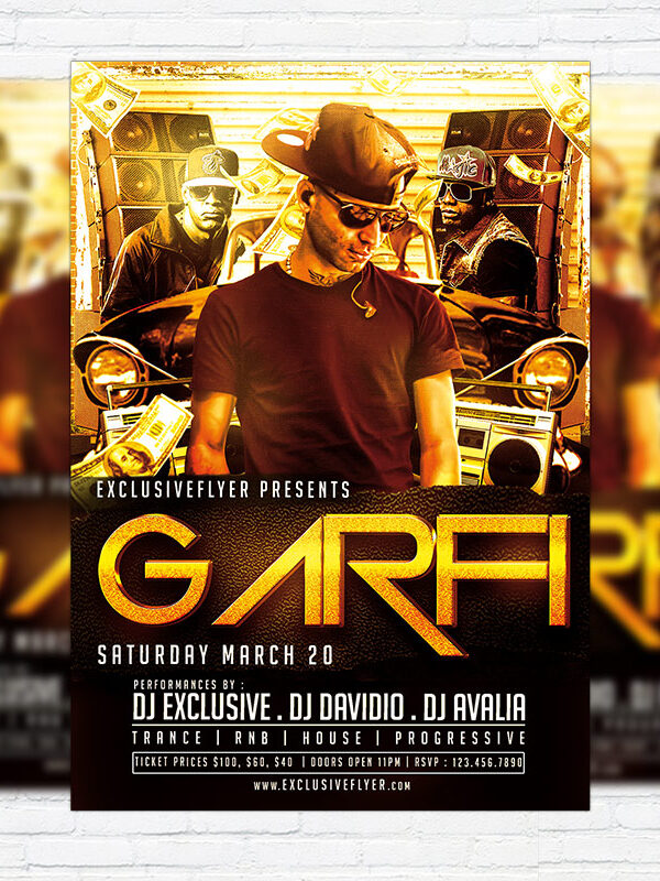 Special Guest Dj Garfi - Premium PSD Flyer Template