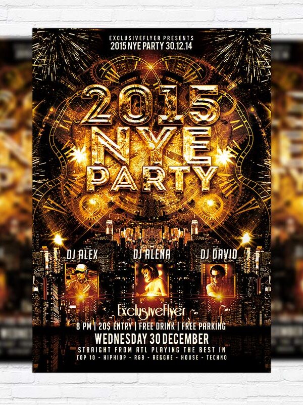 2015 NYE Party - Premium PSD Flyer Template