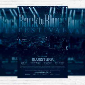 Blues Festival - Premium Flyer Template + Facebook Cover