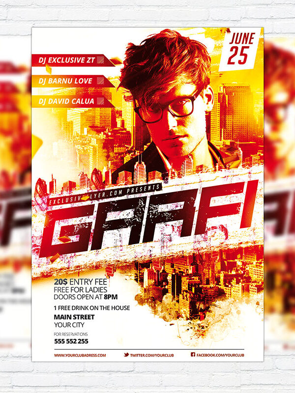 Special Guest Dj Garfi - Premium PSD Flyer Template