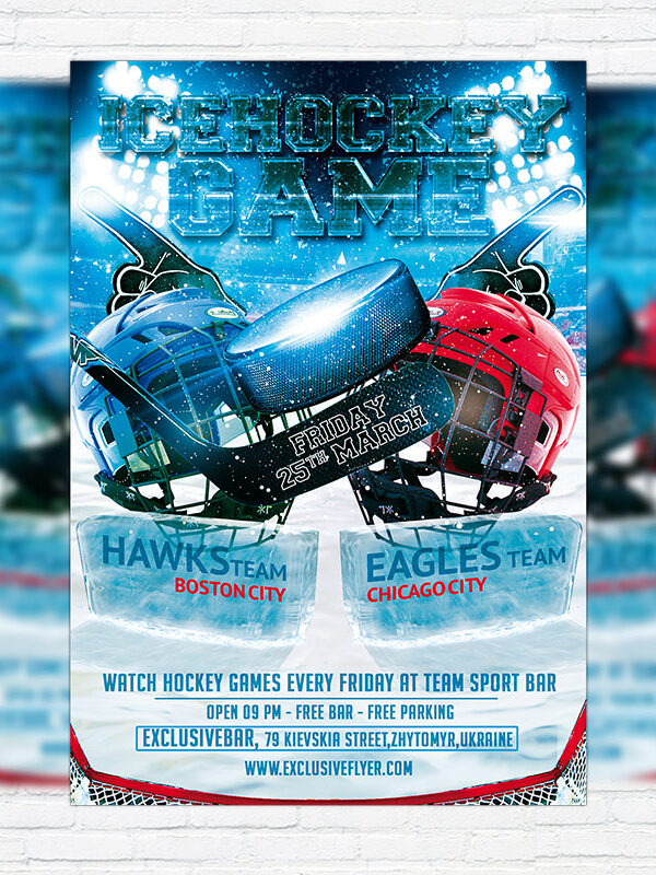 Ice Hockey Game - Premium PSD Flyer Template