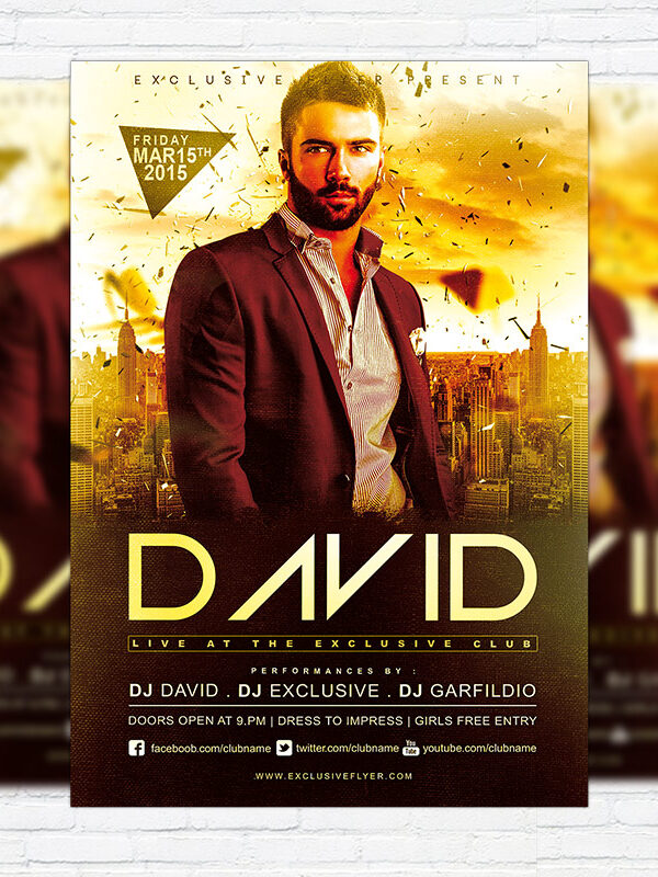 Special Guest Dj David - Premium PSD Flyer Template