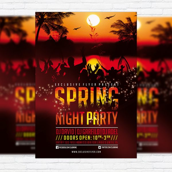Spring Night Party - Premium PSD Flyer Template
