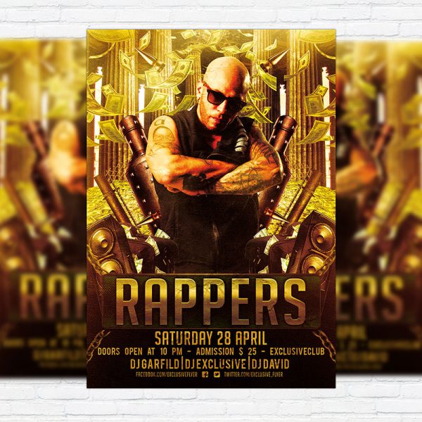 Rappers Party - Premium PSD Flyer Template | ExclsiveFlyer | Free and ...