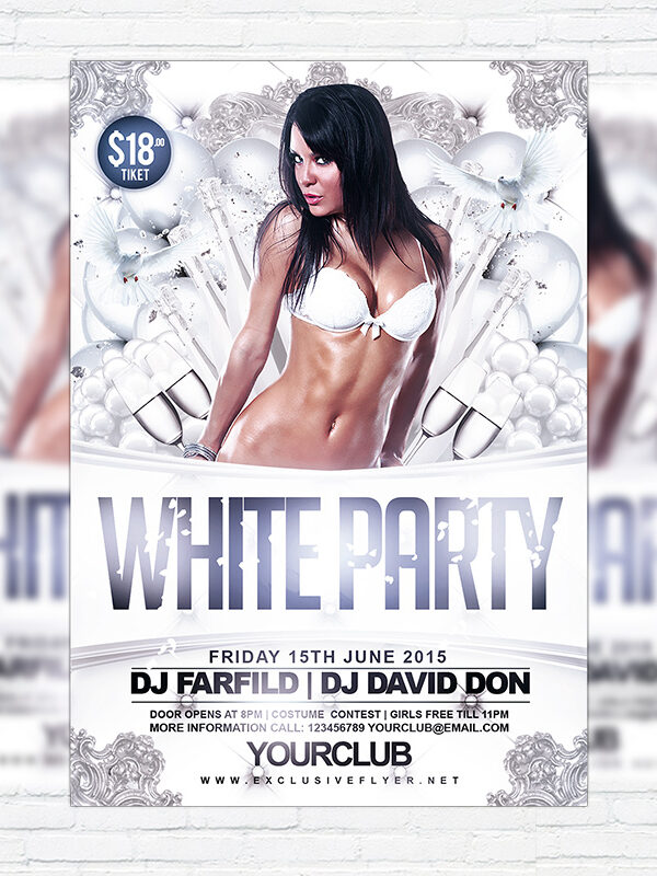 White Party Vol.2 - Premium Flyer Template + Facebook Cover